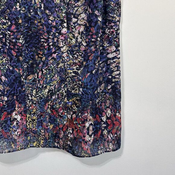 CAbi Stained Glass Keyhole Sleeveless Top M Lined Blue Career Summer #3093 Shirt - Picture 2 of 13